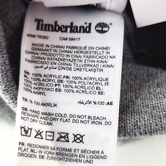 Timberland Youths Grey Knit Matching Hat & Gloves Size 4-7 - Picture 7 of 9